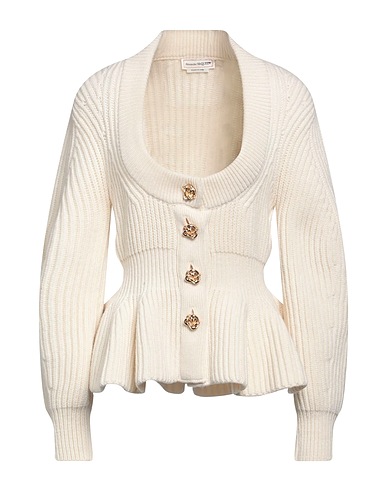 MCQUEEN Cardigan Ivory 90% Wool, 10% Cashmere