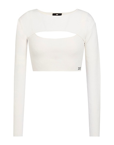 ELISABETTA FRANCHI Top White 65% Viscose, 32% Polyamide, 3% Elastane