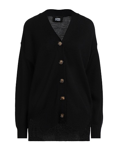 ALPHA STUDIO Cardigan Black 100% Merino Wool