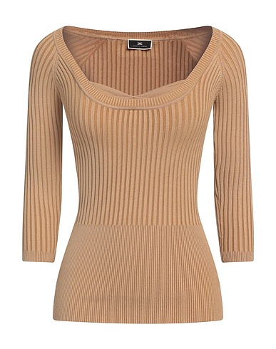 ELISABETTA FRANCHI Sweater Beige 65% Silk, 25% Polyamide, 10% Elastane