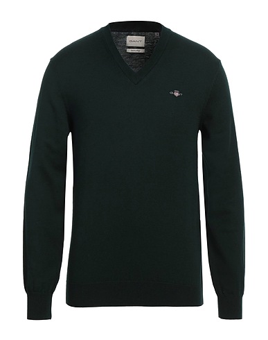 GANT Sweater Dark green 70% Cotton, 30% Wool