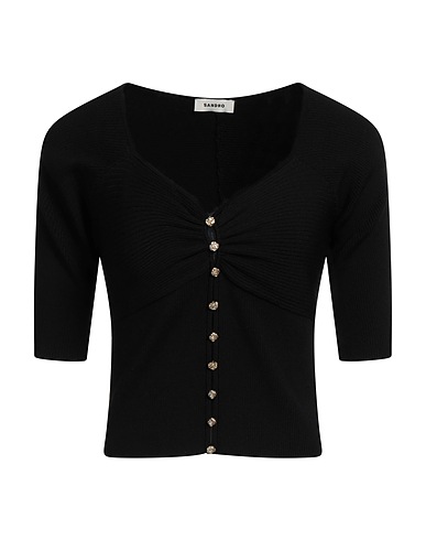 SANDRO Sweater Black 53% Viscose, 45% Polyamide, 2% Elastane