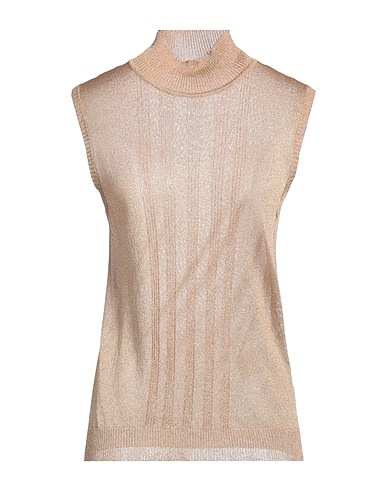 WEEKEND MAX MARA Polo neck Camel 78% Viscose, 12% Metallic fiber, 10% Polyamide