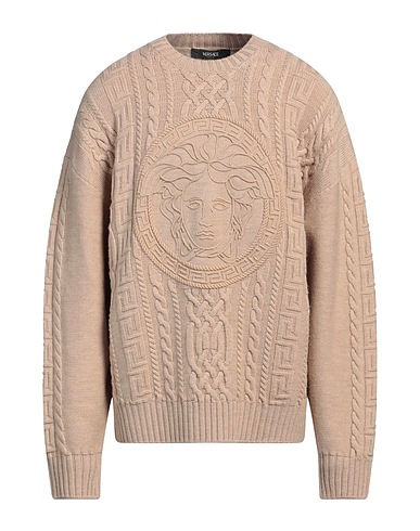 VERSACE Sweater Beige 100% Virgin Wool, Polyester, Acrylic, Wool