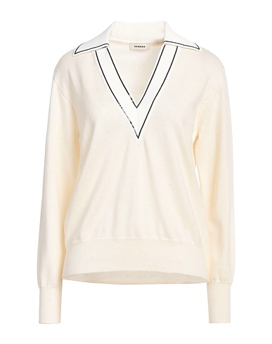 SANDRO Jumper Ivory 93% Wool, 7% Cashmere, Viscose, Polyamide