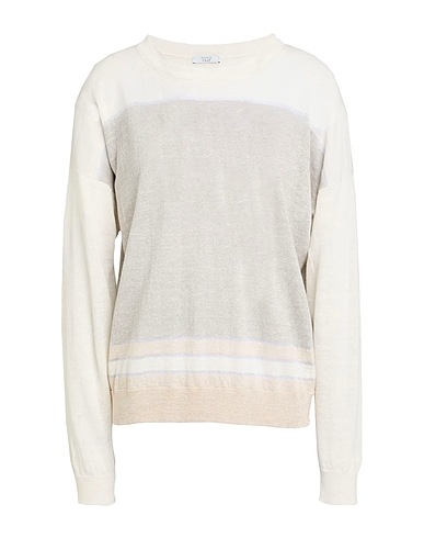 PESERICO Sweater EASY Ivory 65% Linen, 35% Cotton, Viscose, Polyester, Metallic fiber