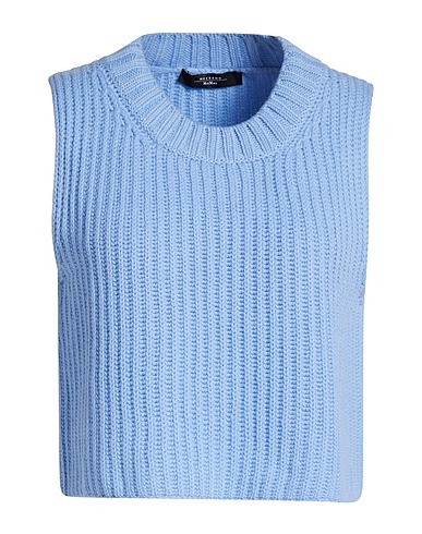 WEEKEND MAX MARA Sleeveless sweater Light blue 100% Virgin Wool