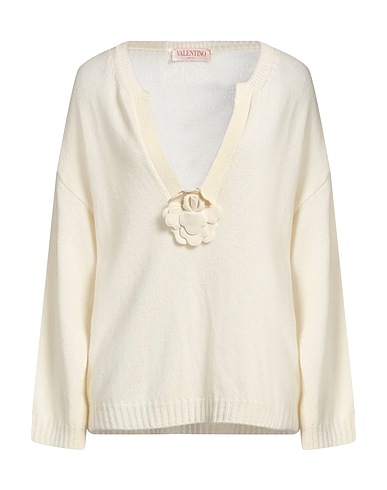 VALENTINO GARAVANI Pullover Panna 55% Lana Vergine, 45% Cachemire, Poliestere, Cotone