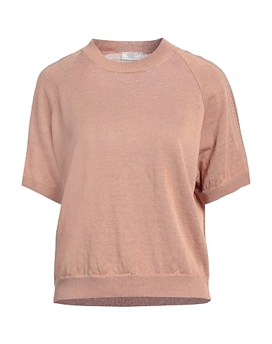 PESERICO Pullover Cammello 60% Lino, 40% Cotone, Fibra di metallo