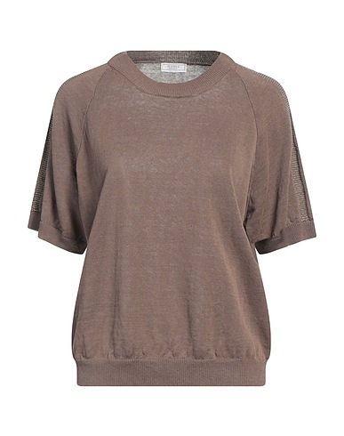 PESERICO Jumper Khaki 60% Linen, 40% Cotton, Metallic fiber