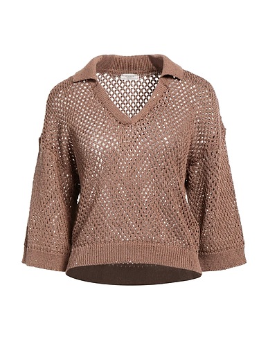 PESERICO Sweater Brown 98% Cotton, 2% Polyester