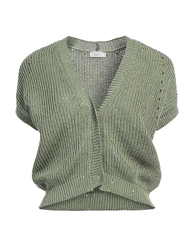 PESERICO Cardigan Military green 98% Cotton, 2% Polyester