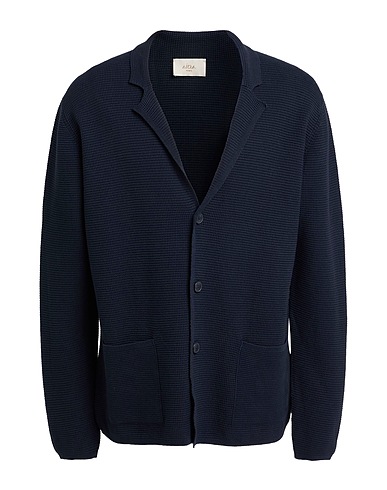 ALTEA Cardigan Midnight blue 55% Linen, 45% Cotton