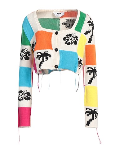 MSGM Cardigan White 100% Cotton