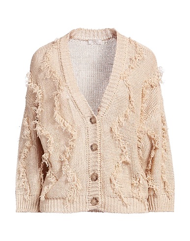 PESERICO Cardigan Sand 75% Linen, 25% Cotton