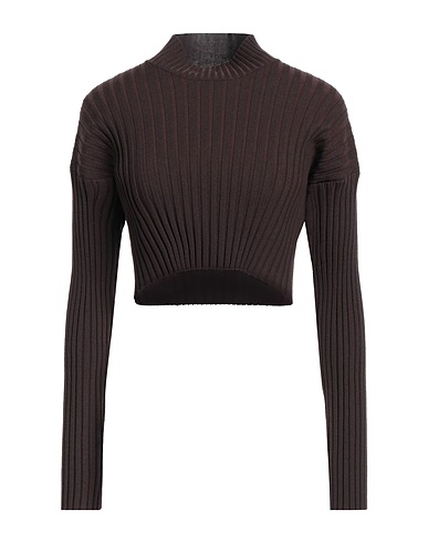 WOLFORD Turtleneck Dark brown 63% Virgin Wool, 35% Cotton, 2% Elastane