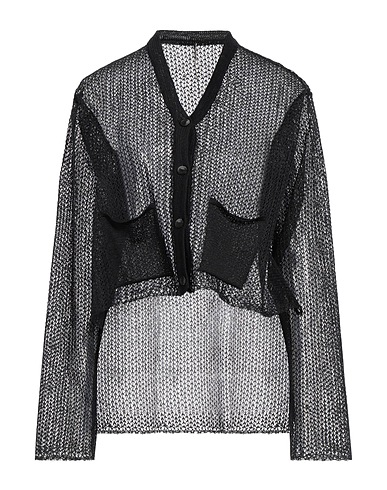 MASNADA Cardigan Black 45% Linen, 31% Thermoplastic polyurethane, 16% Cotton, 8% Polyester