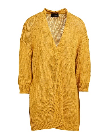 ROBERTO COLLINA Cardigan Mustard 66% Cotton, 34% Polyamide