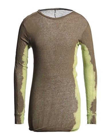 MASNADA Pullover Verde militare 96% Lino, 4% Elastan
