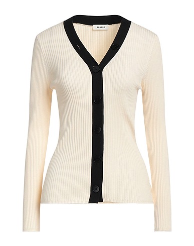 SANDRO Cardigan Ivory 48% Viscose, 31% Lyocell, 16% Polyamide, 5% Silk