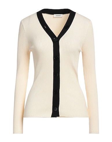 SANDRO Cardigan AVORIO 48% Viscose, 31% Lyocell, 16% Polyamide, 5% Silk
