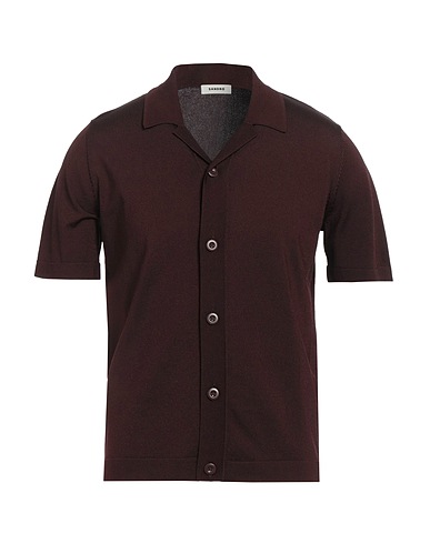 SANDRO Cardigan Dark brown 82% Acetate, 15% Polyamide, 3% Elastane