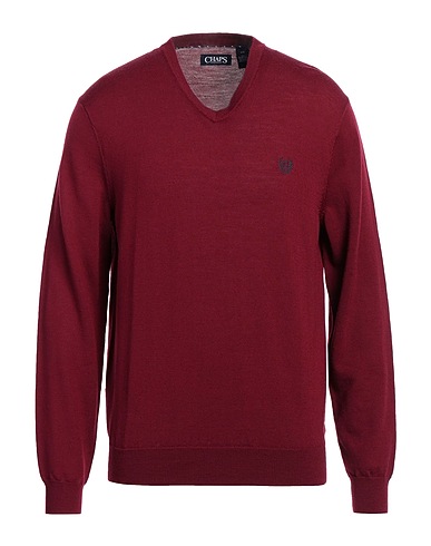 CHAPS Jumper Burgundy 100% Merino Wool