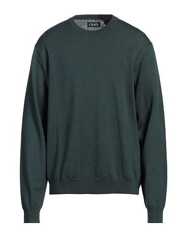 CHAPS Jumper Dark green 100% Merino Wool