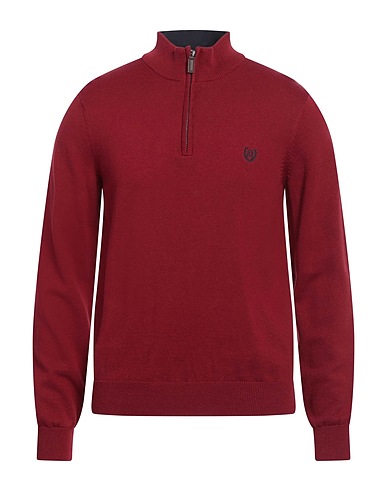 CHAPS Jumper with zip Burgundy 90% Cotton, 10% Silk