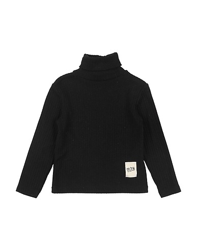 MANUEL RITZ Polo neck Black 49% Viscose, 25% Polyester, 21% Nylon, 5% Elastane