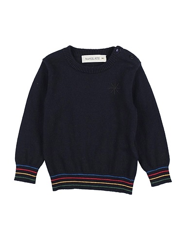 MANUEL RITZ Jumper Navy blue 95% Cotton, 5% Cashmere