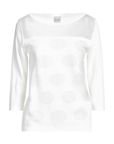 Z.O.E. ZONE OF EMBROIDERED Sweater White 55% Viscose, 45% Polyamide