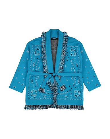 ALANUI Cardigan Azzurro 100% Lana Vergine