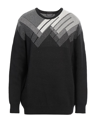 TIMBERLAND Jumper Black 57% Cotton, 28% Nylon, 12% Wool, 3% Viscose, Calfskin