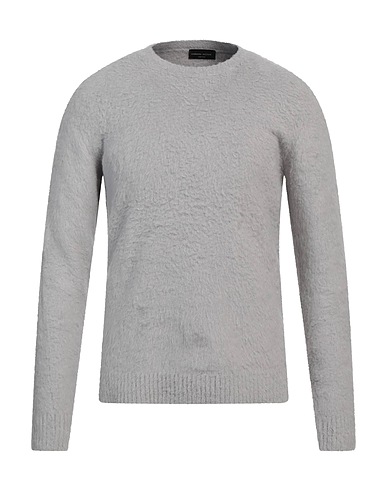 ROBERTO COLLINA Pullover Grigio chiaro 80% Cotone, 16% Nylon, 4% Elastan