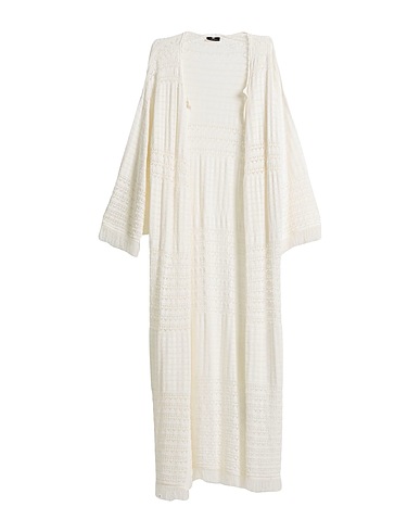 ELISABETTA FRANCHI 가디건 화이트 88% 비스코스, 12% 폴리에스테르