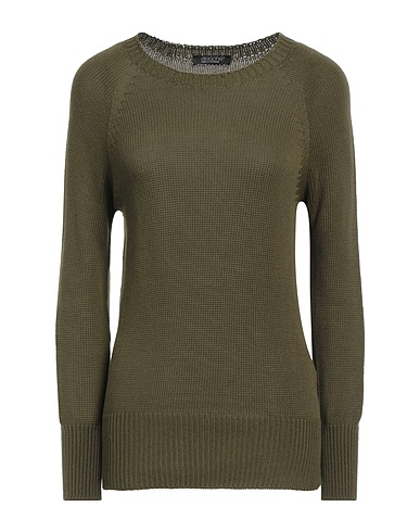 ARAGONA Pullover Verde militare 100% Cotone