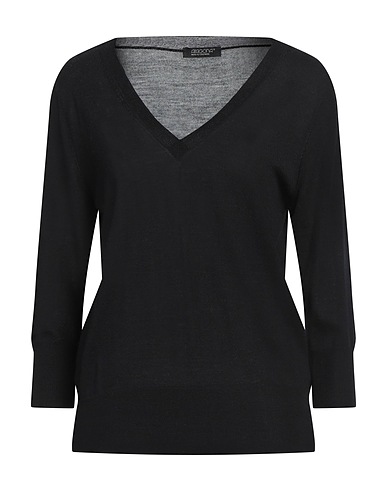 ARAGONA Jumper Black 100% Virgin Wool