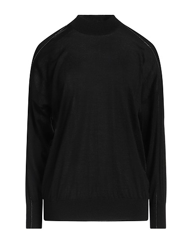 BRUNELLO CUCINELLI Cashmere jumper Black 70% Cashmere, 30% Silk, Brass