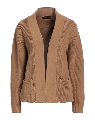 ARAGONA Cardigan Camel 100% Cotton