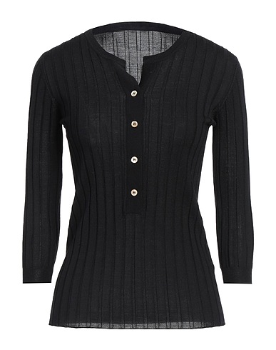 ARAGONA Sweater Black 100% Merino Wool