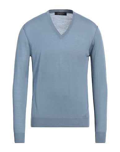 ARAGONA Sweater Slate blue 100% Merino Wool