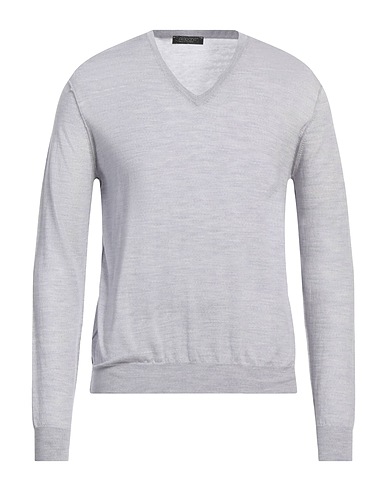 ARAGONA Jumper Light grey 100% Merino Wool