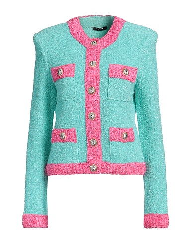 BALMAIN Cardigan Azure 38% Cotton, 36% Viscose, 18% Polyamide, 8% Polyester