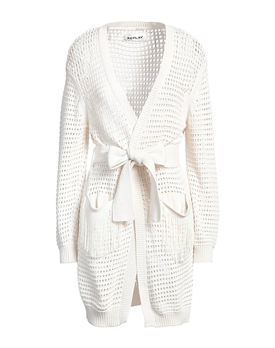 REPLAY Cardigan White 100% Cotton