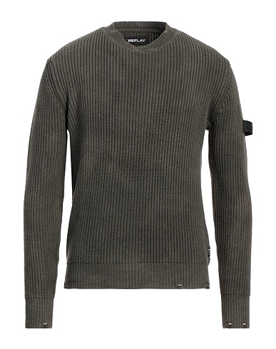 REPLAY Jumper Military green 100% Cotton