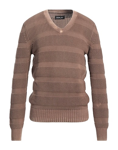 REPLAY Jumper Brown 100% Cotton