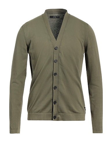REPLAY Cardigan ESSENTIAL Verde militare 100% Cotone