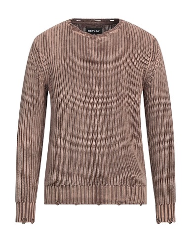 REPLAY Pullover Marrone 100% Cotone