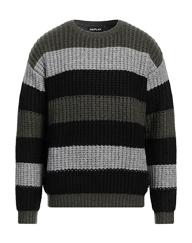 REPLAY Jumper Military green 47% Polyester, 37% Acrylic, 10% Polyamide, 6% Wool